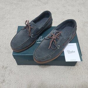Paraboot-Style “Barth Marine” Dark Grey Suede Boat Shoes | Men’s Driving Loafers